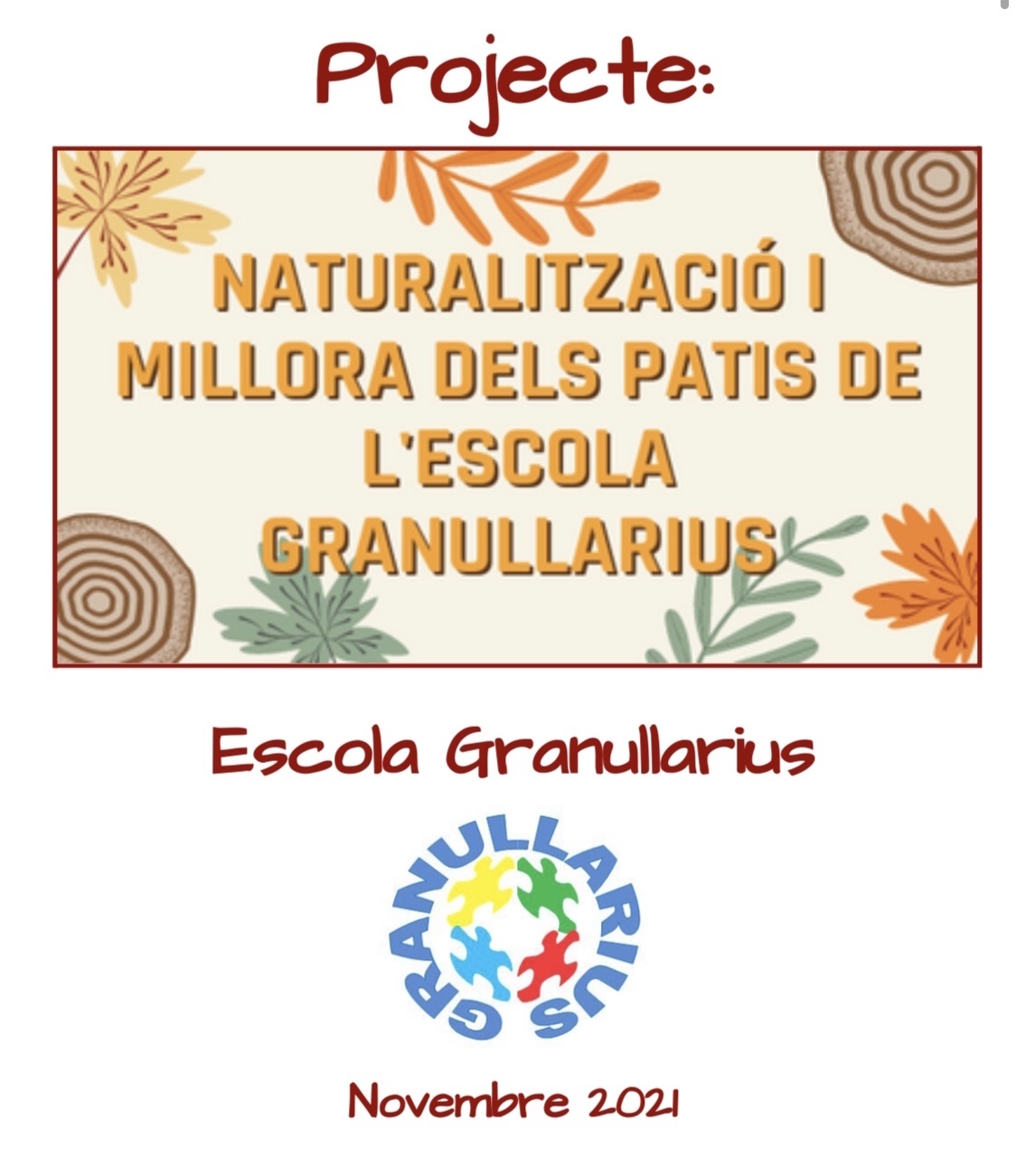 Imatge pels mitjans: Naturalització i millora dels patis de l&#39;Escola Granullarius