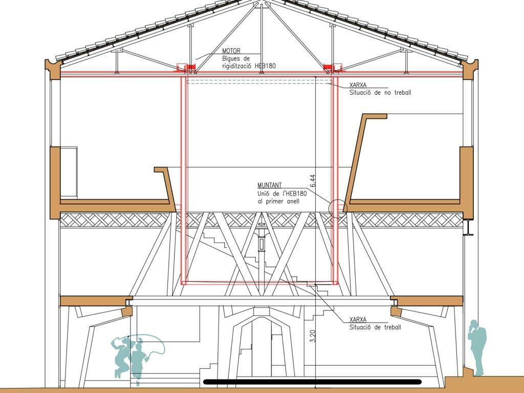 Imagen para los medios: Xarxa de seguretat a la Sala Aplegador (Roca Umbert)